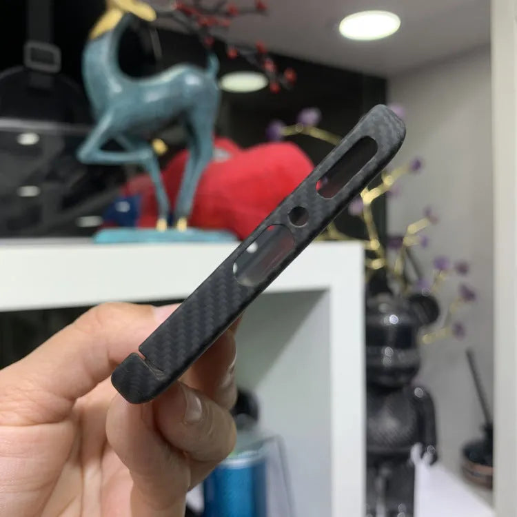 Ultra-thin 600d aramid fibre phone case for Xiaomi 13 in fine grain crater matte black colour
