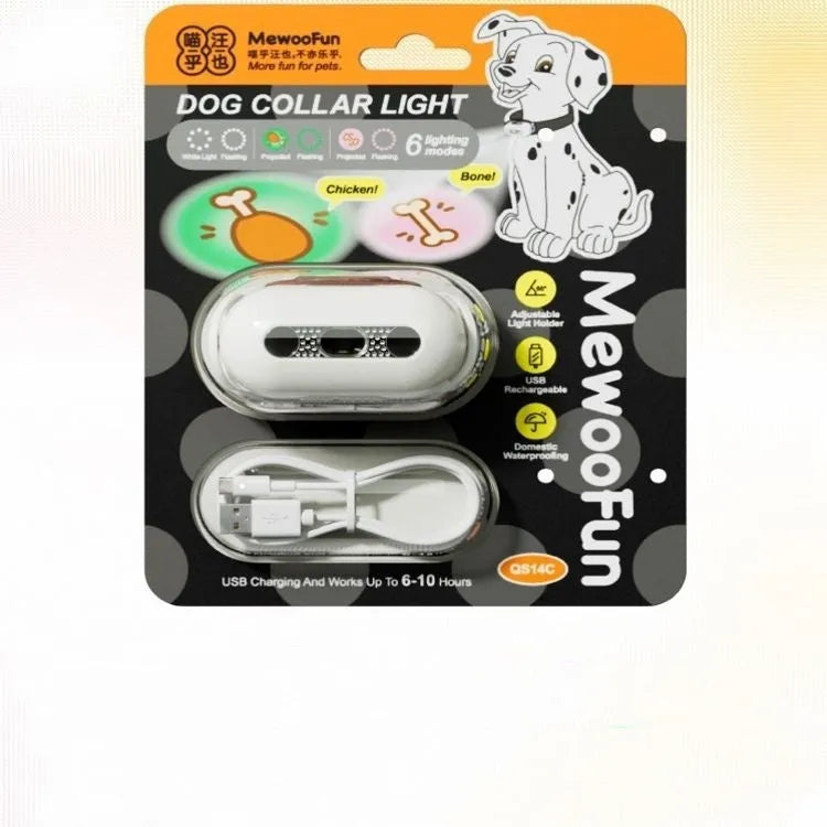 LED light up dog collar with puppy hanging lamp ring in caramel mocha colour