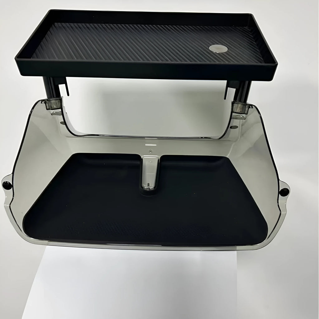 Black ABS storage box for under the ETC tray in a Tesla Model 3 or Y interior.