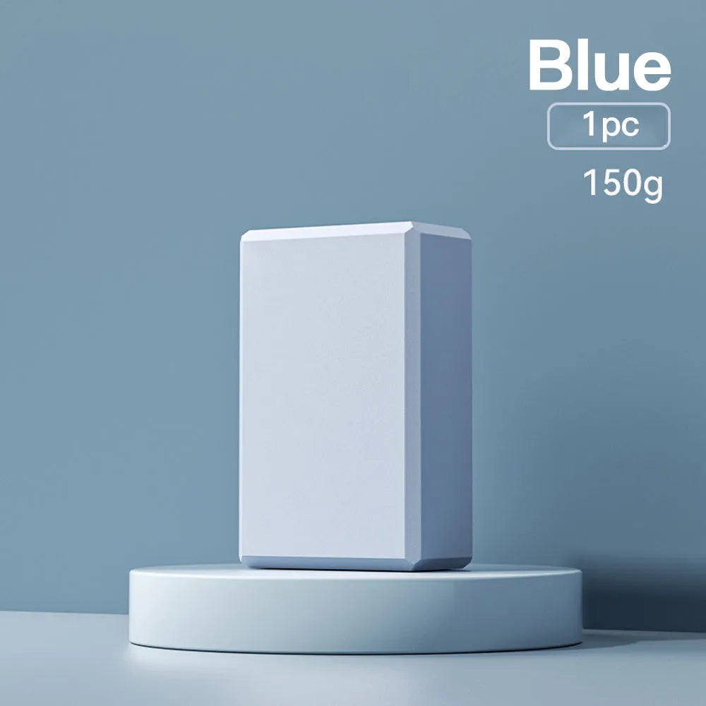 EVA yoga block with hexagonal ridges in solid colour for fitness training