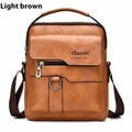 Men's retro PU leather messenger bag with flap closure, one-shoulder crossbody design, black colour