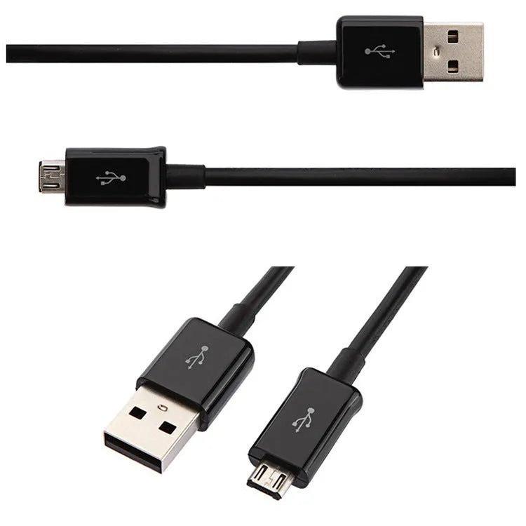 Android Micro USB data charging cable black white 1 metre length