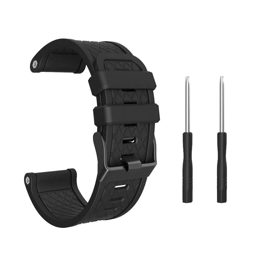 Jiaming compatible 26mm silicone sports watch strap shown in multiple colour options