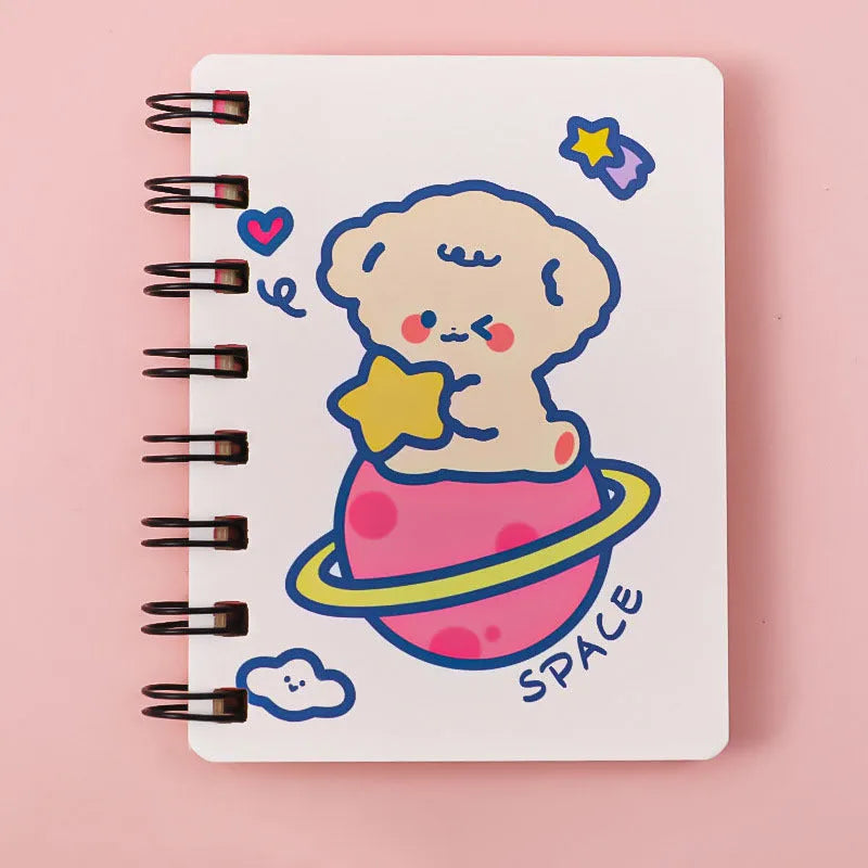 Astronaut series pocket flipper notebook in 10.5cm by 8cm size showing one of four cover design options.