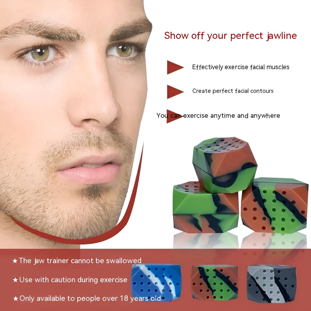 Camouflage pattern silicone facial muscle fitness balls for masseter exercise and jawline tightening