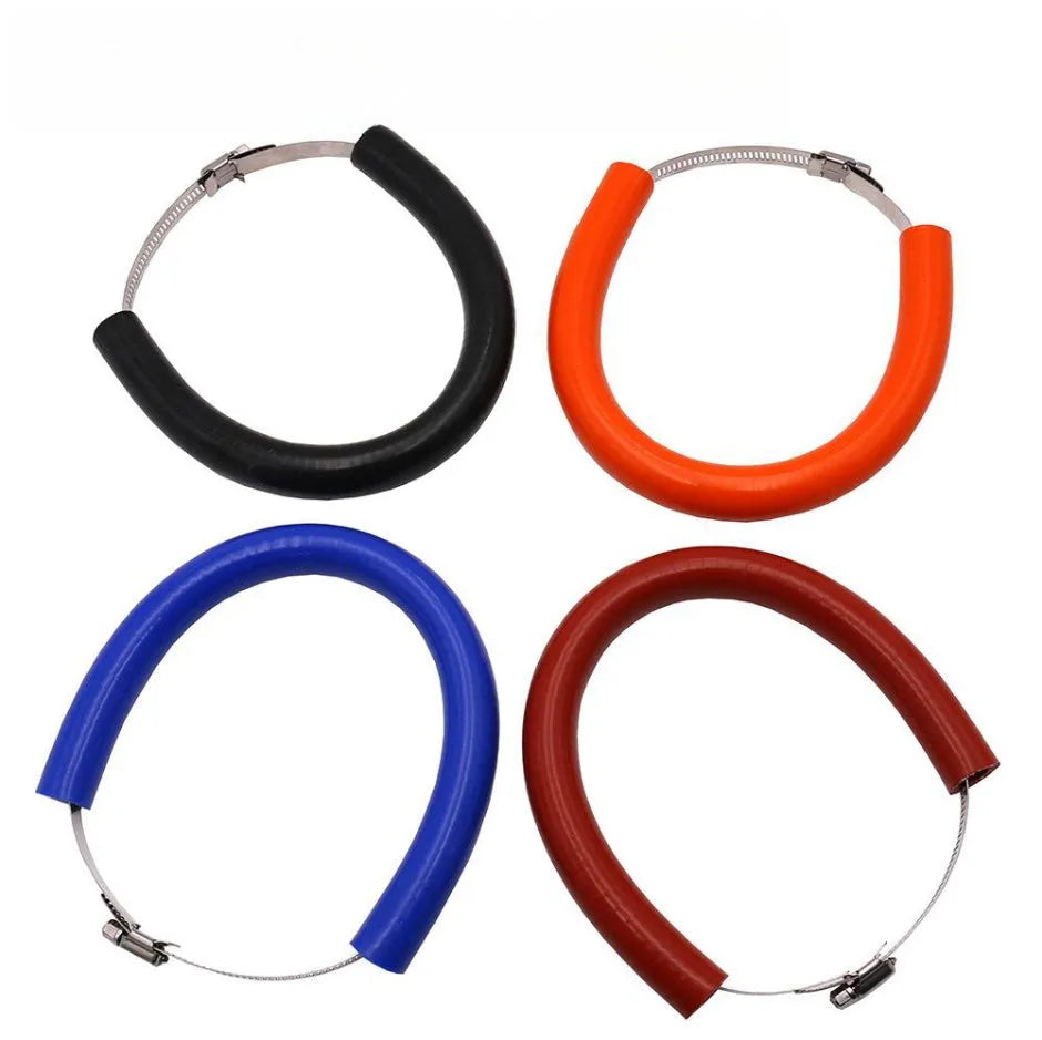 Universal motorcycle exhaust pipe gasket in black, blue and orange colour options