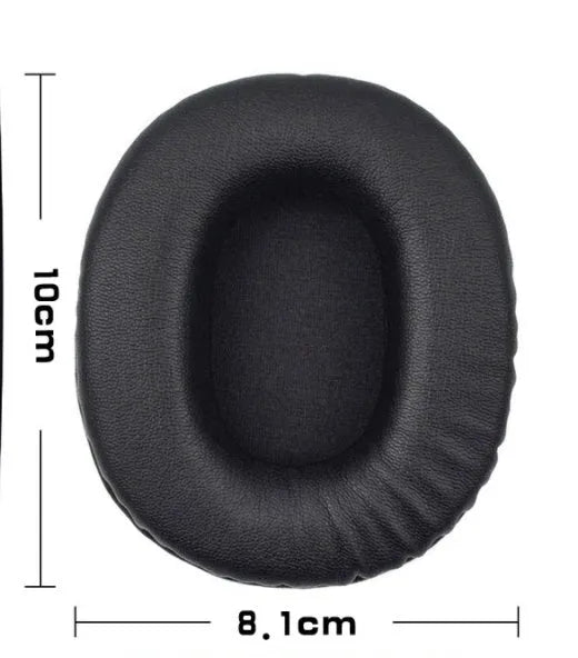 Black PU leather replacement ear pads for Sony WH-1R headphones, two-piece set
