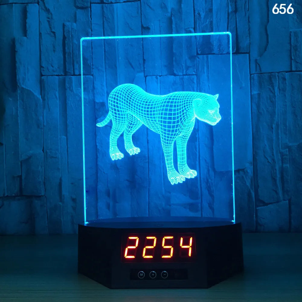 Glowing blue 3D dolphin-shaped LED night light on a table with remote control.