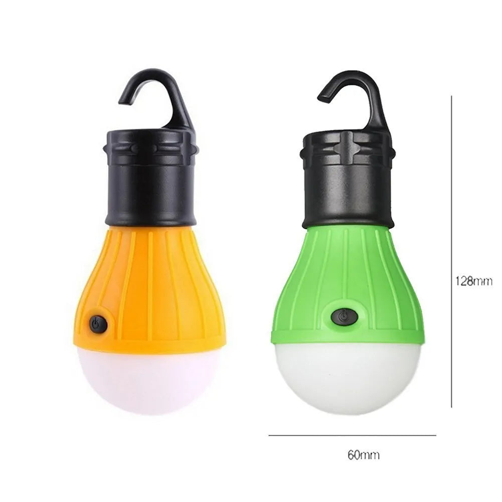 Portable hanging hook 3LED camping light in red colour showing compact dimensions