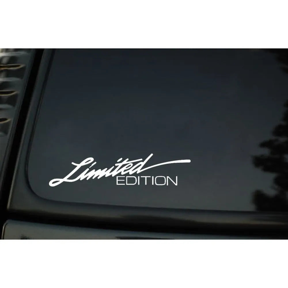 Reflective English plastic bumper sticker in black, white, or colourful, measuring 16cm long.