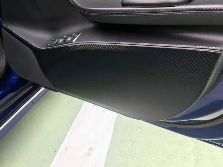 Carbon fibre protective film for Tesla Model S door controls, 4-piece adhesive set