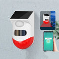 Wireless solar alarm with infrared sensor for outdoor perimeter security