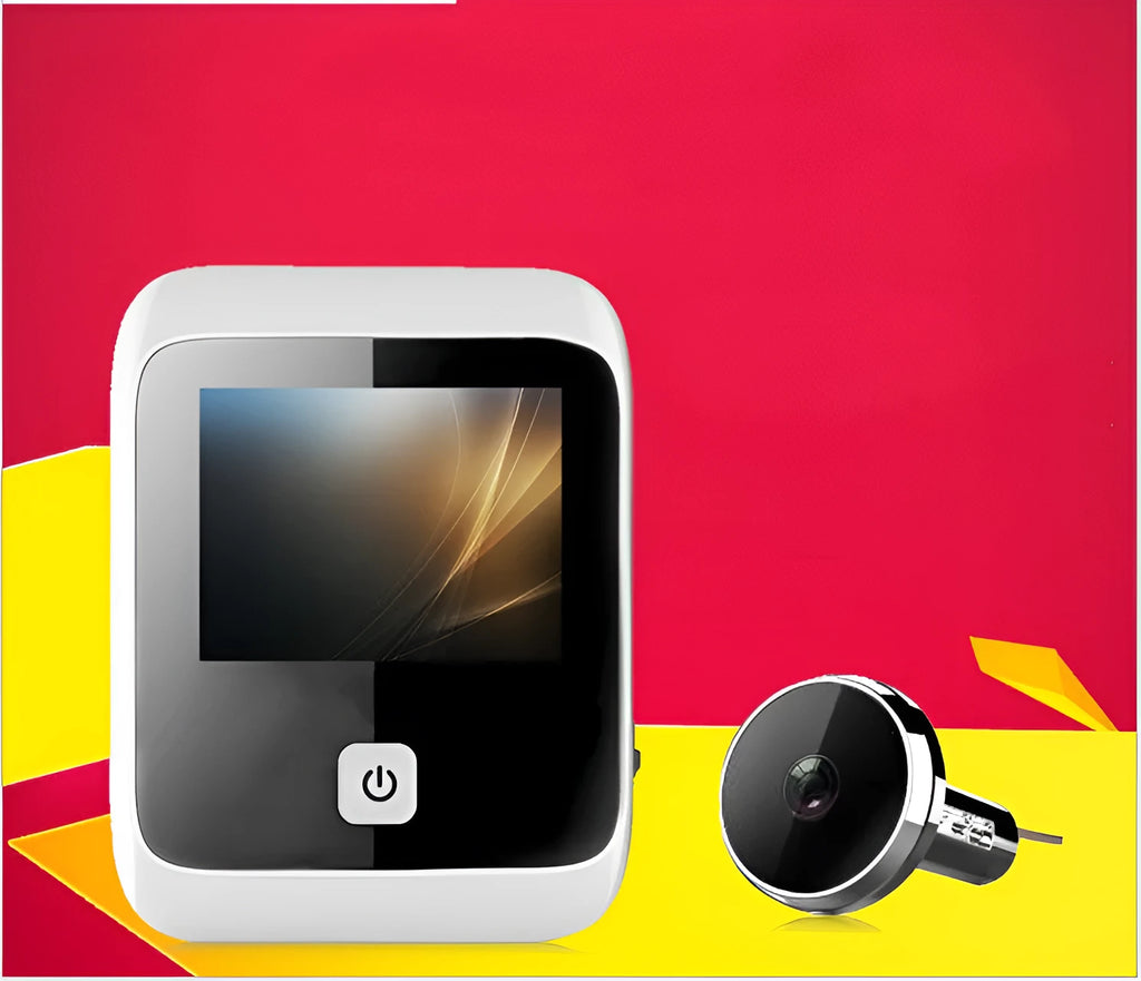 White video doorbell peephole camera with high resolution 960x480 display
