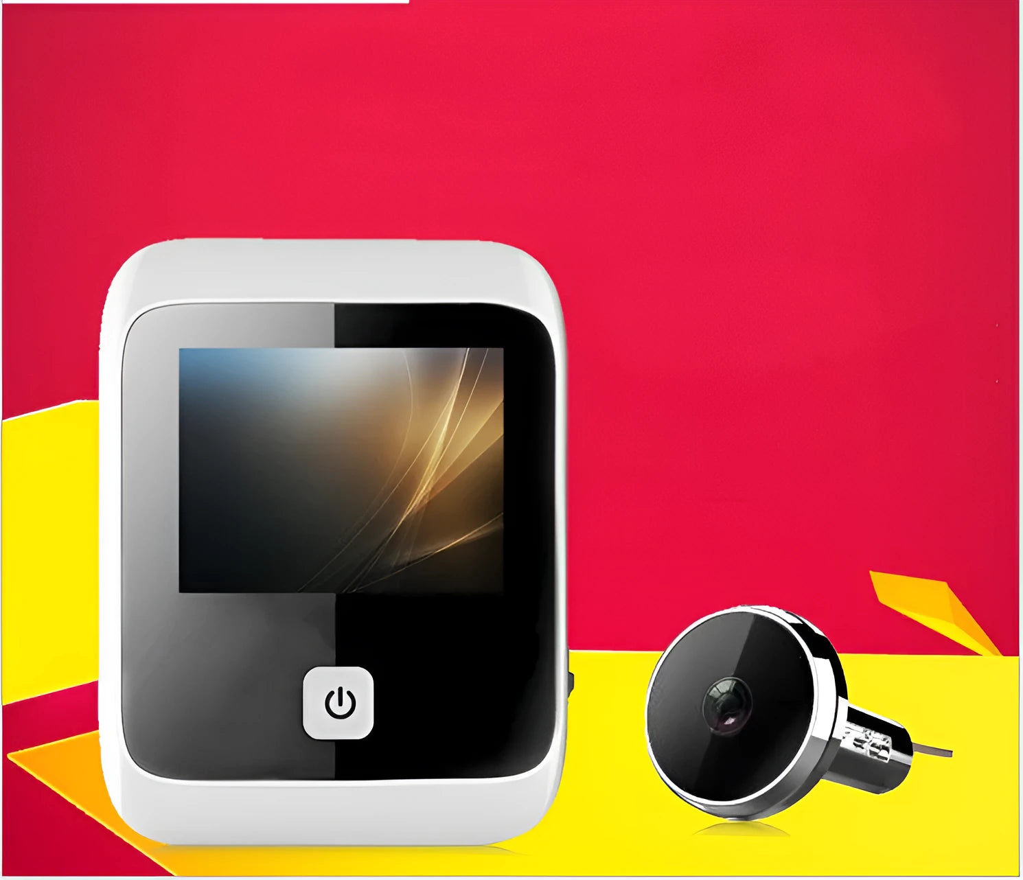 White video doorbell peephole camera with high resolution 960x480 display