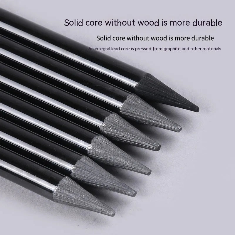 Carbonized pencil suit solid graphite set with six graphite pencils and three carbonized pencils on suction card
