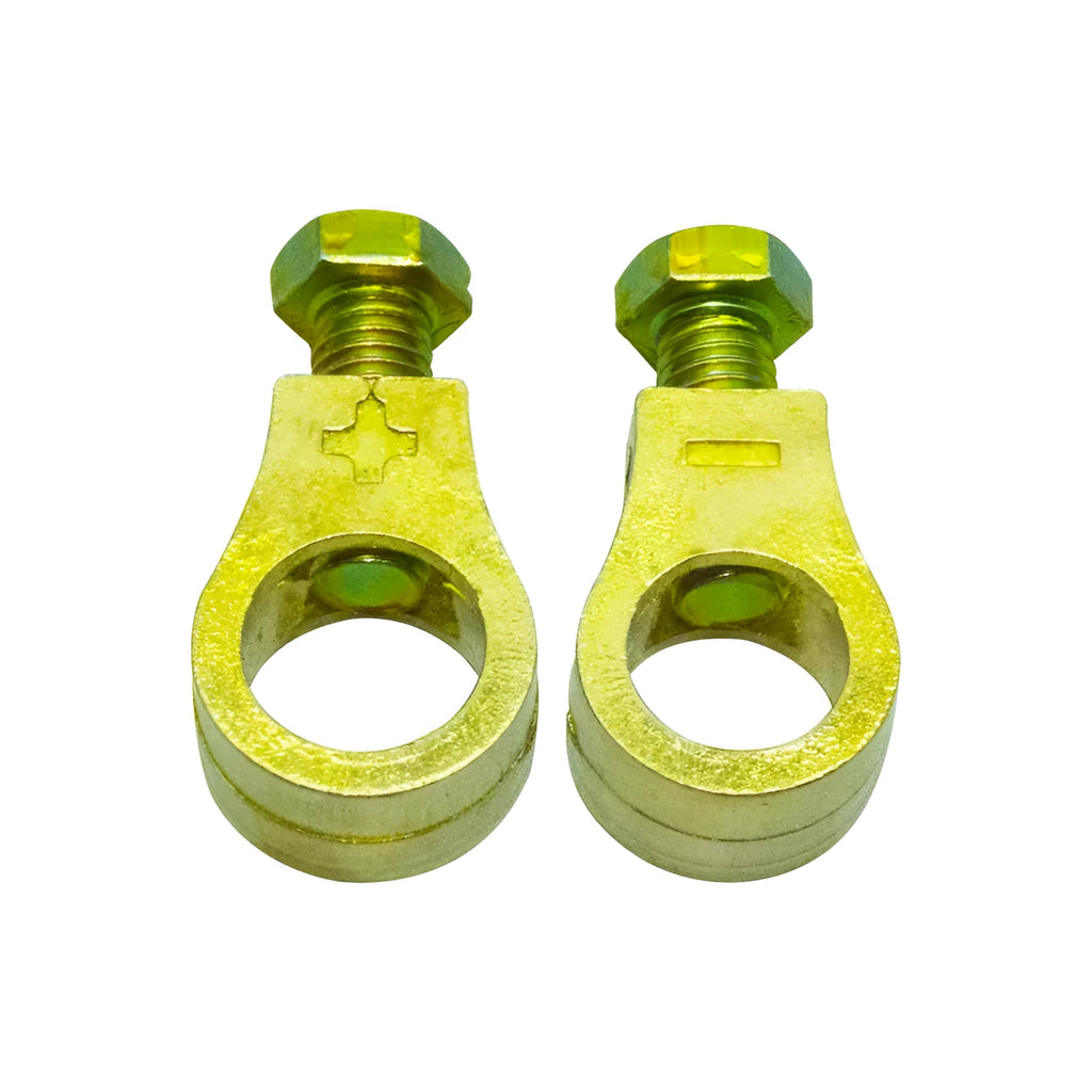Pure copper battery clamp for 0-gauge automotive battery connections