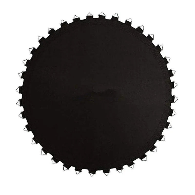 Round polypropylene trampoline elastic fabric bungee cloth with integrated attachment buttons.