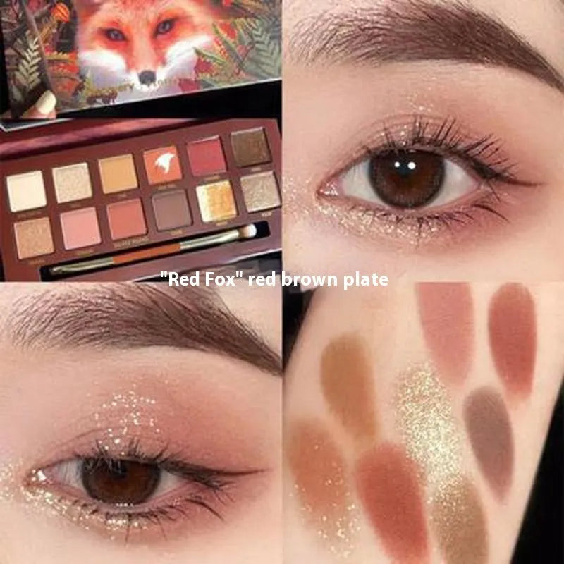 Explorer twelve-colour animal eye shadow palette showing shades including Golden Tiger Ink Cat Plate and Red Fox