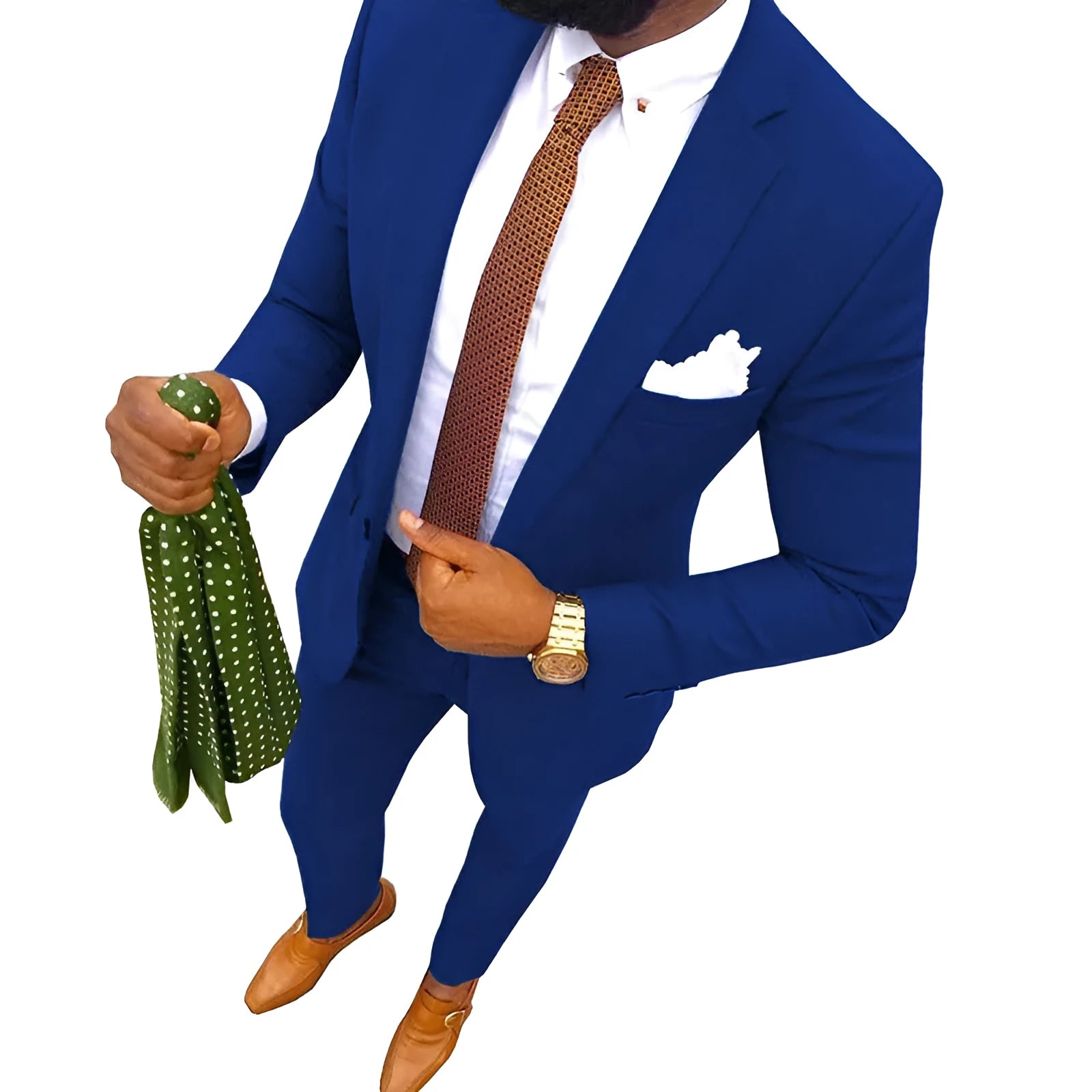 Men's two-piece cotton suit in multiple colours with jacket and trousers for formal occasions
