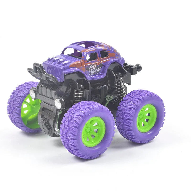 Inertial four-wheel drive off-road vehicle toy in green, 9x8.5x8.5cm, pull-back action