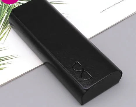 Leather glasses case in gray for storing reading or sunglasses