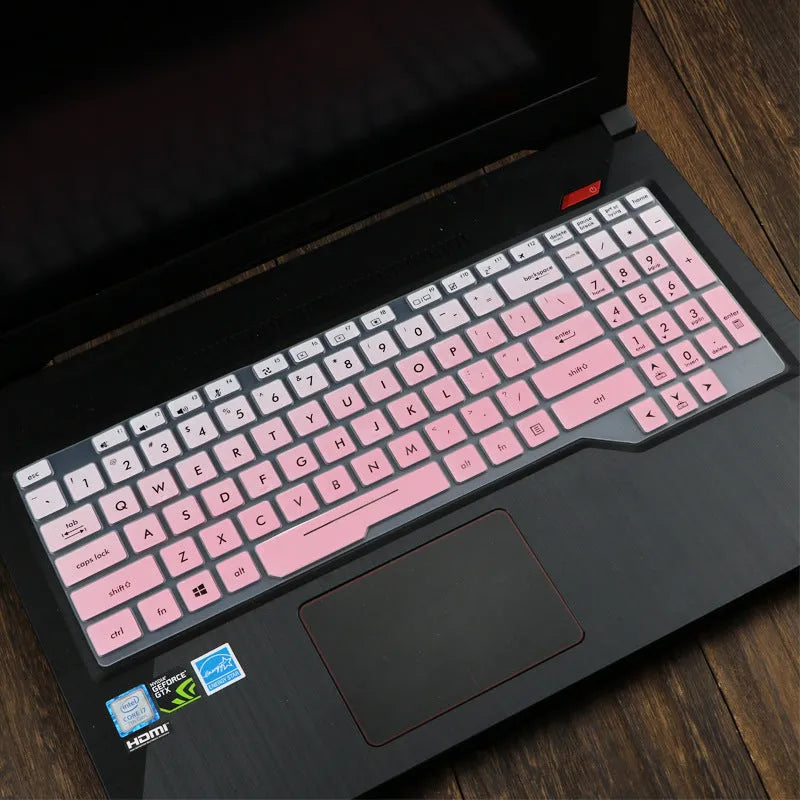 ASUS Flight laptop keyboard protective film cover shown in multiple colour options.