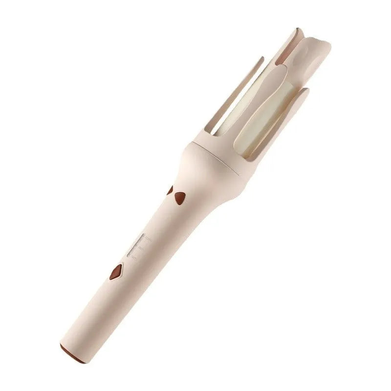 White automatic hair curler with 32mm barrel and AC power plug