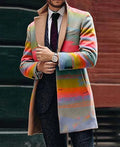 Large suit collar slim fit men's coat in polyester blend with top stitching slit pocket, colour XLDY-03