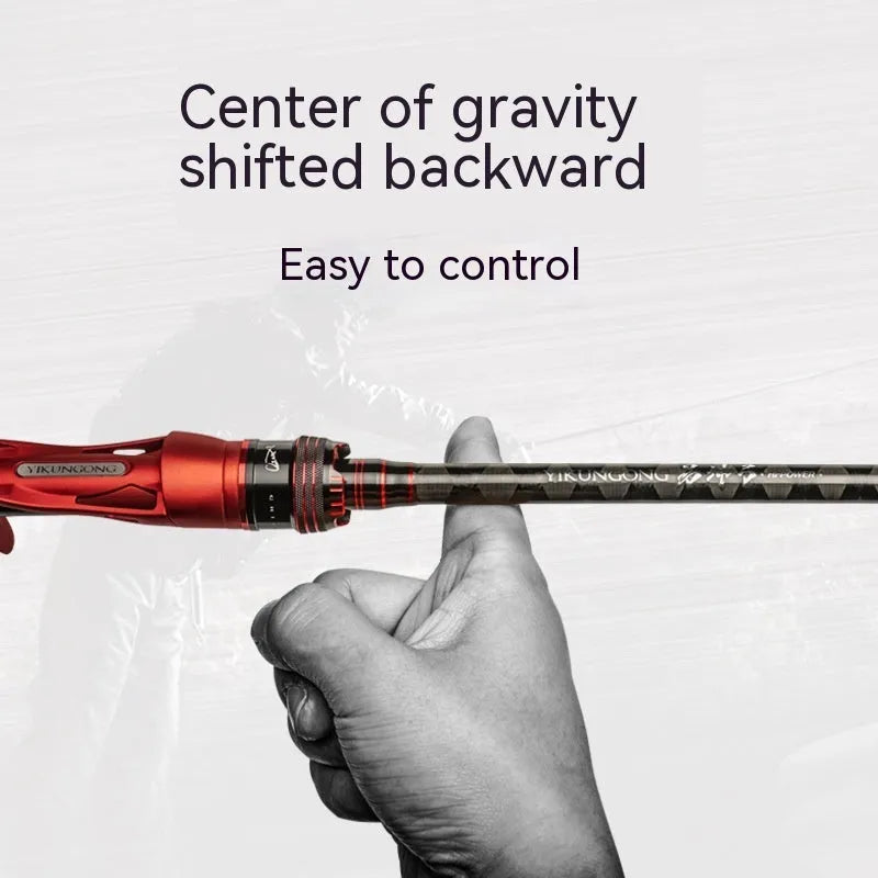 Carbon fishing rod with choice of straight or pikestaff handle in 2.1m and 2.4m lengths