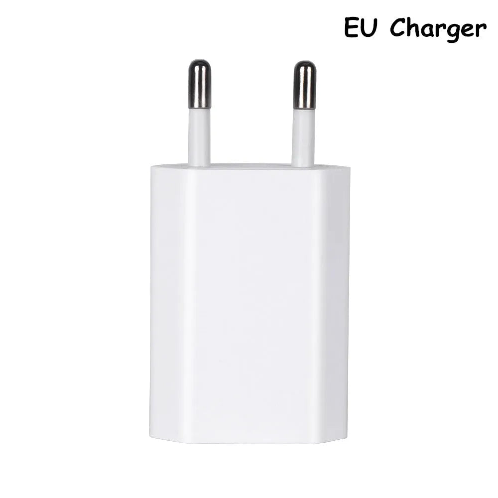 5V 2A USB travel charger compatible with iPhone and iPad models with charging cable