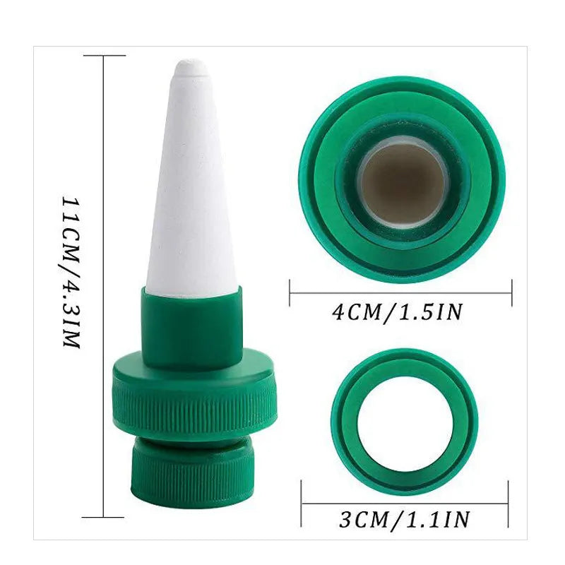 Green ceramic plant dripper for cola bottle automatic watering system