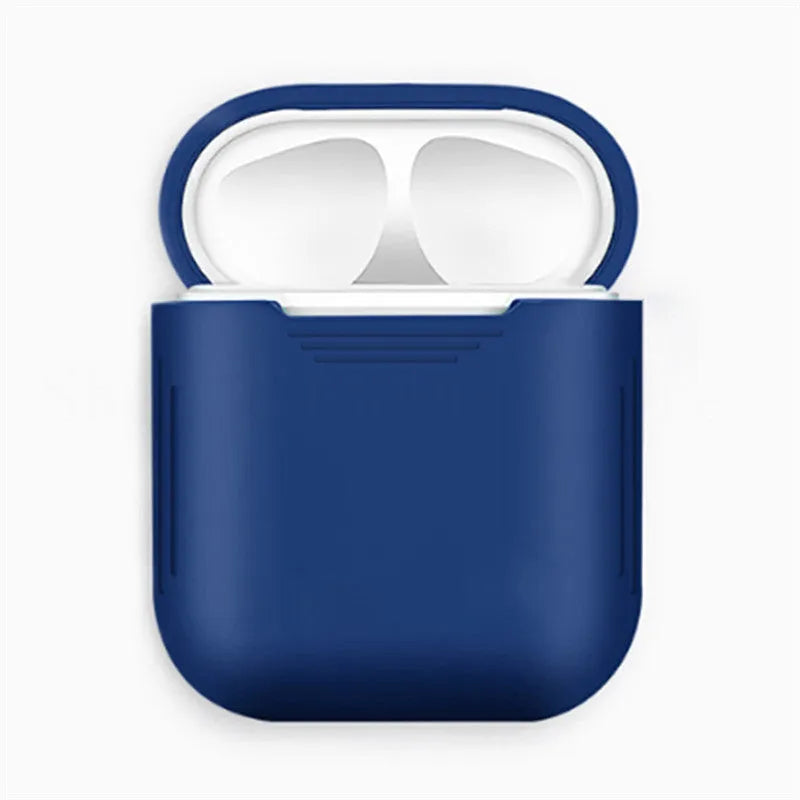 Silicone shockproof case for Apple AirPods with anti-loss lanyard in multiple colour options