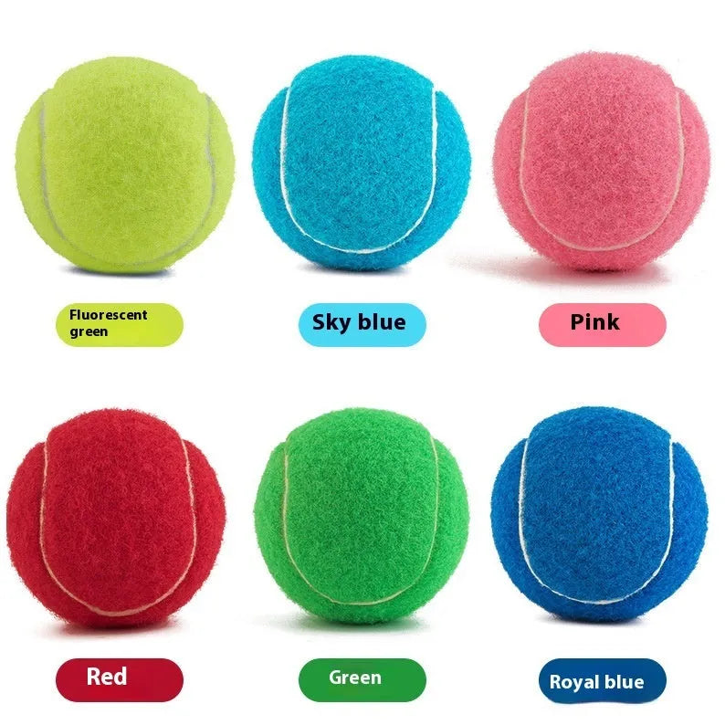 6.3cm multi-colour rubber dog tennis balls for bite-resistant chewing play