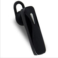 M163 black and white car Bluetooth headset with buttons for hands-free calls and music control