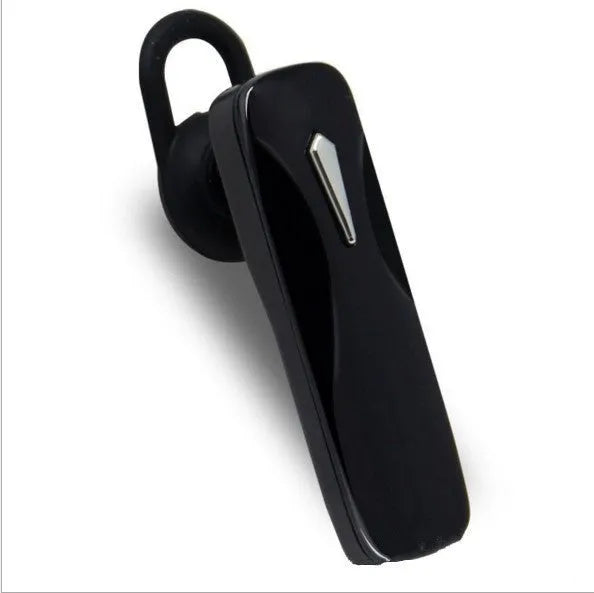 M163 black and white car Bluetooth headset with buttons for hands-free calls and music control