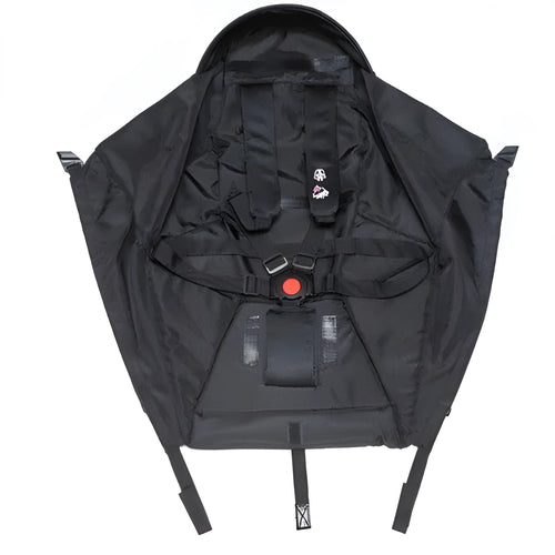 Baby stroller flat cushion accessory in black Oxford fabric, replacement seat cushion for pushchair or pram