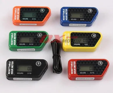 Black YSDS waterproof LCD digital maintenance timer for vehicles and equipment.