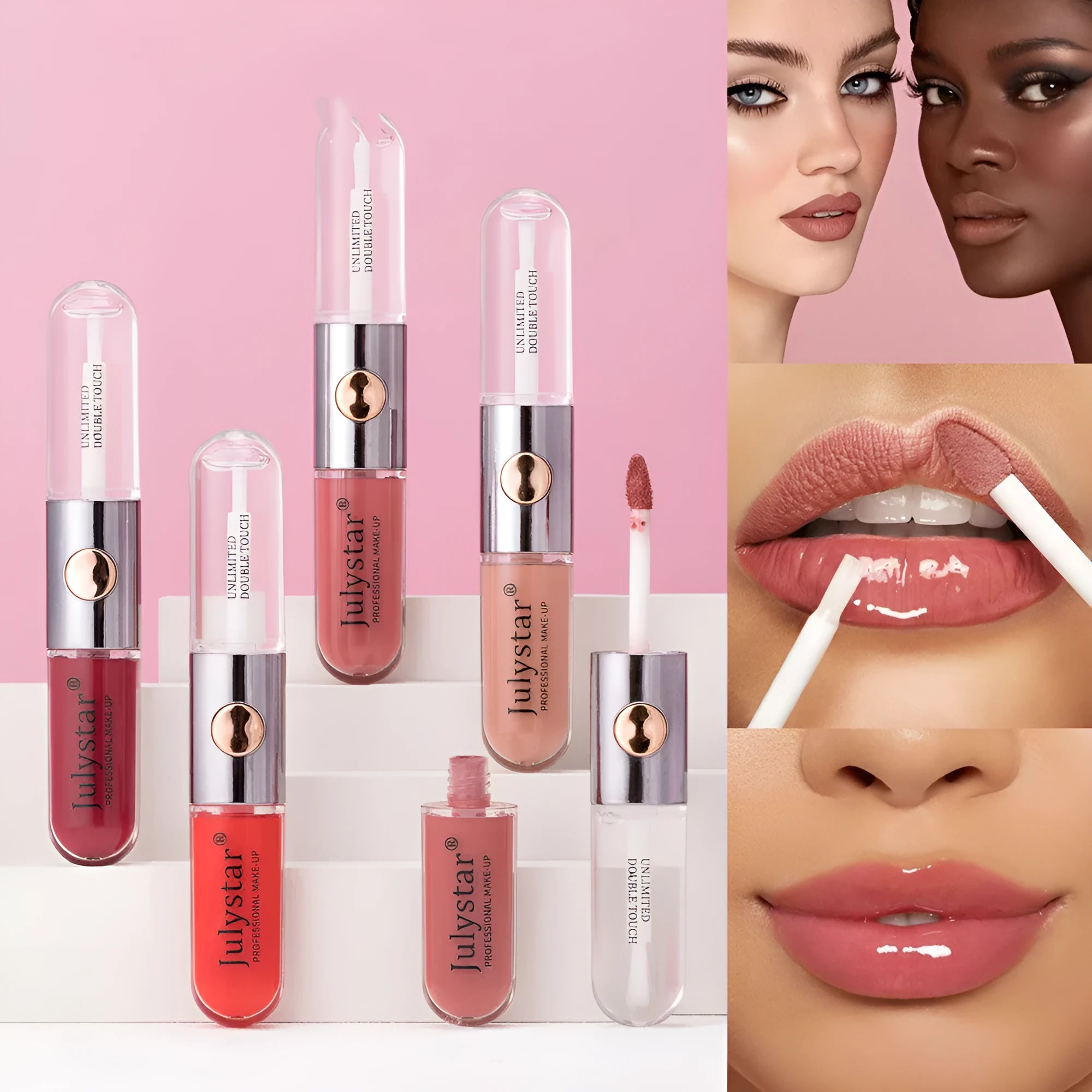 6ml tube of women's moisturising lip gloss available in nine colour styles