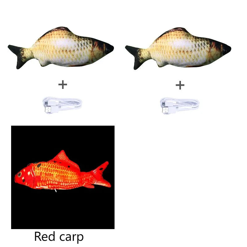 30cm long multicolour electric jumping fish simulation cat toy with USB cable