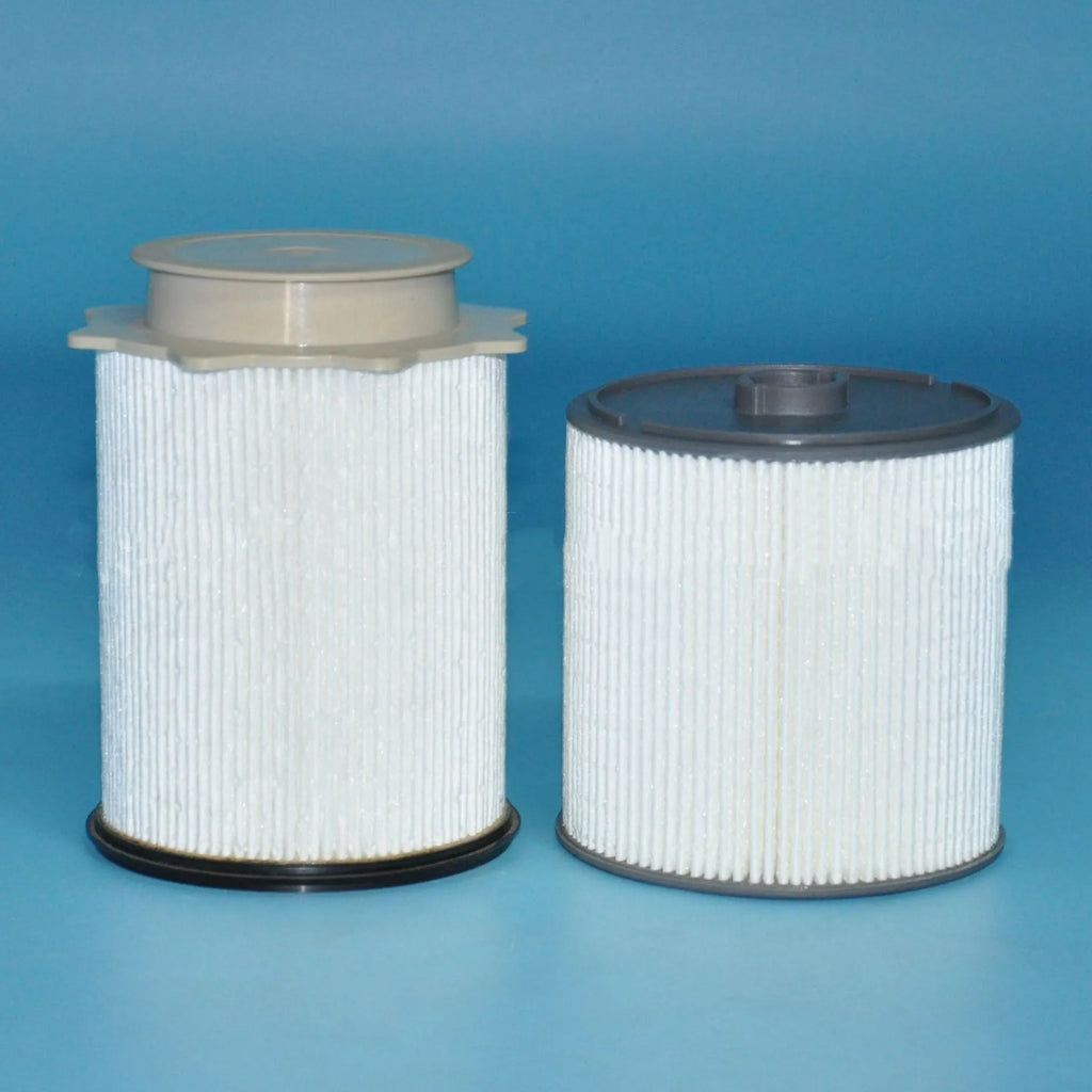 RAM 1500-5500 diesel truck fuel filter kit with white housing and chemical fibre filter element