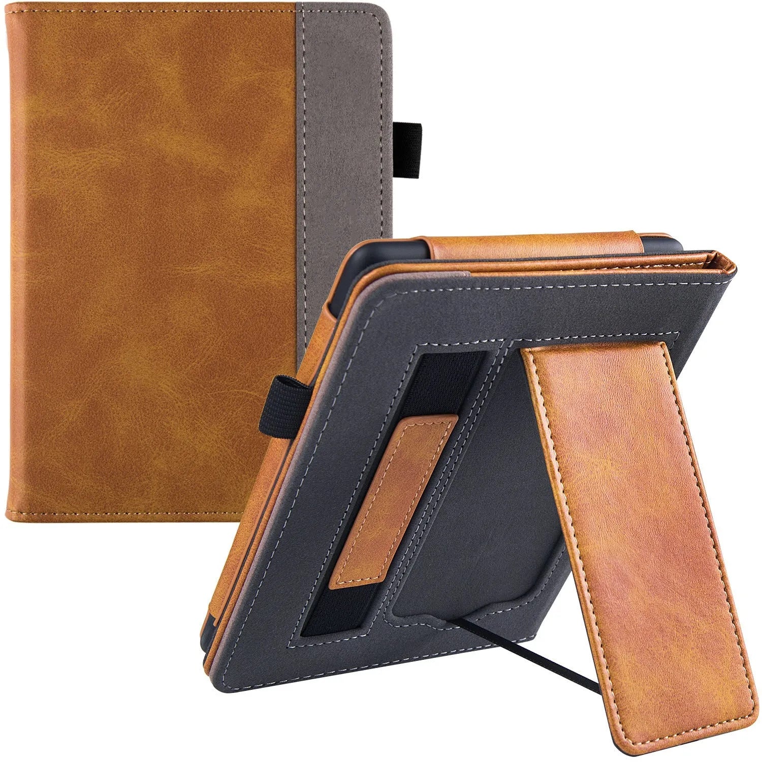 Kindle Paperwhite 5 leather case with integrated wrist strap bracket in multiple colour options