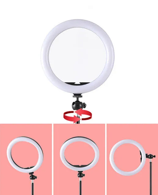10-inch rotatable ring selfie light on 19cm metal bracket for smartphone photography