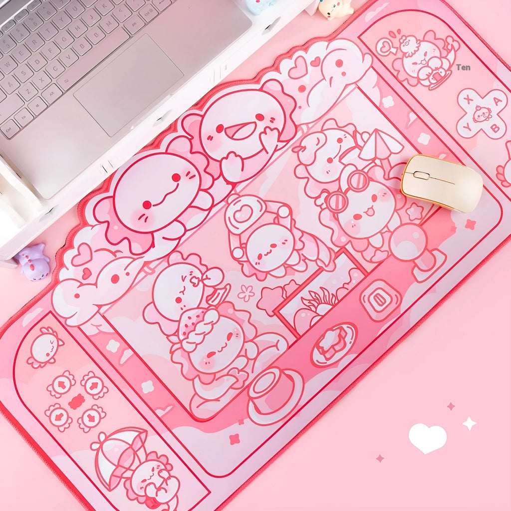 Hexagonal dragon crane machine patterned large gaming mouse pad measuring 75 by 40cm
