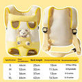 Cartoon animal pattern pet chest bag with soft canvas construction and ribbon detailing