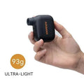 Black mini electric bicycle pump with USB cable and waterproof bag