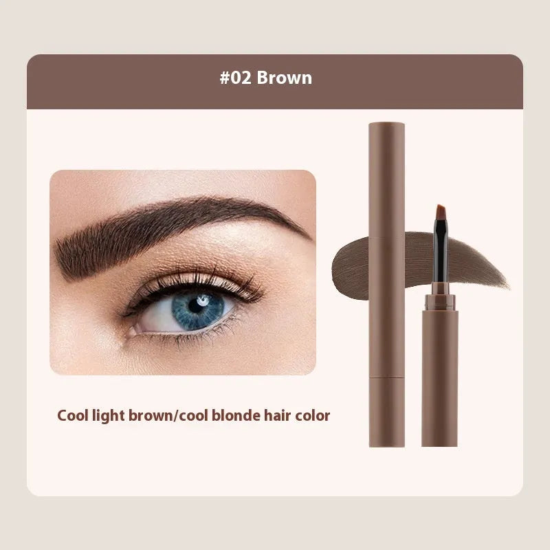 A double-headed eyebrow cream showing pencil and powder ends, with packaging indicating five colour shades.