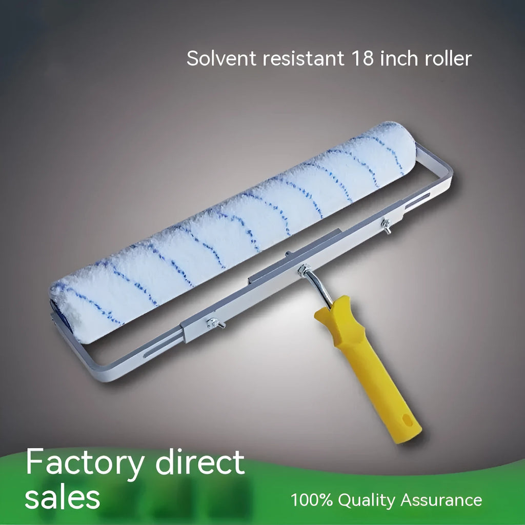 18-inch paint roller kit with three brush heads for walls and floors