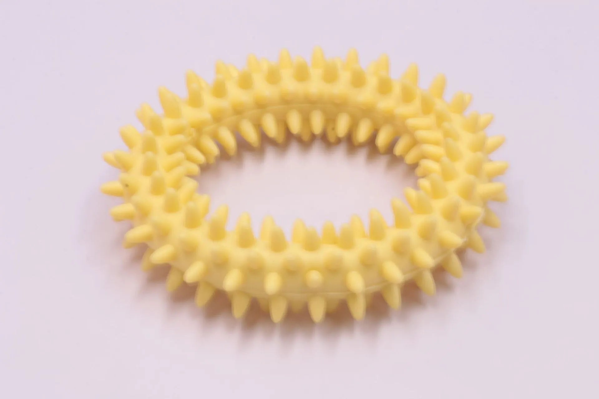 TPR spiky circle ring dog chew toy in selected colour, 9.5cm diameter