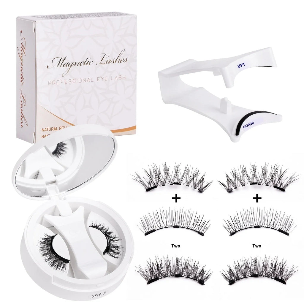 Portable integrated soap holder case for magnetic false eyelashes with chemical fibre lashes.