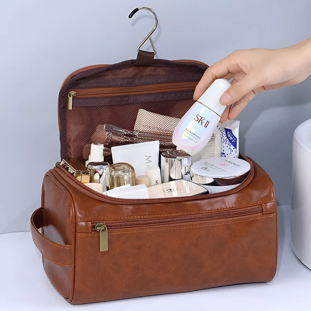 Large capacity waterproof cosmetic storage bag in retro style with multiple colour options